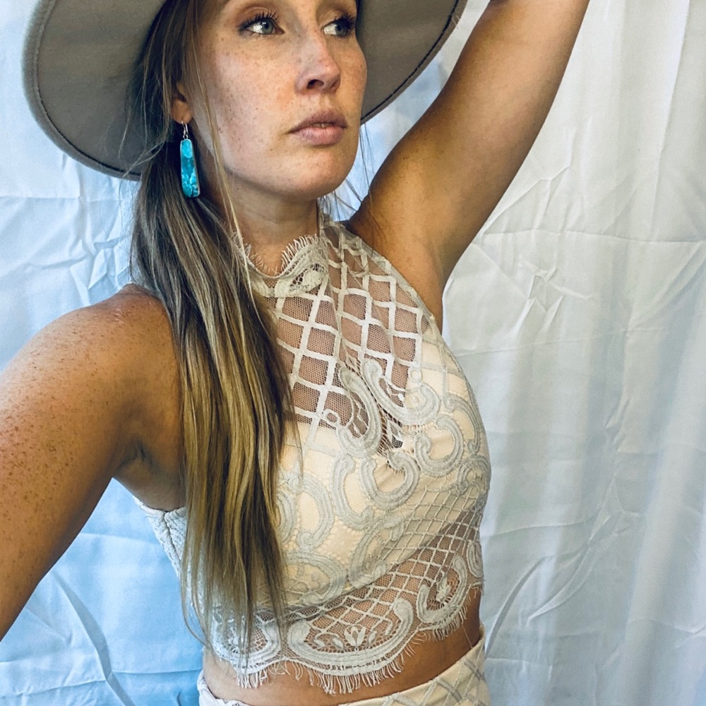 Niki Lace Skirt and Crop Top Set